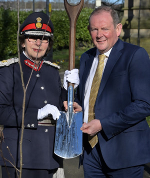 University of Bolton Vice-Chancellor Presenting Silver Spade to Diane Hawkins