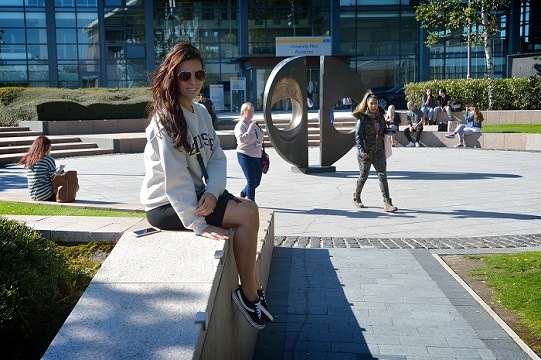 Girl with Sunglasses outside Senate House