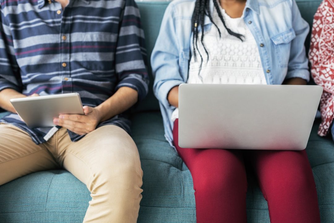 students laptops sit processed