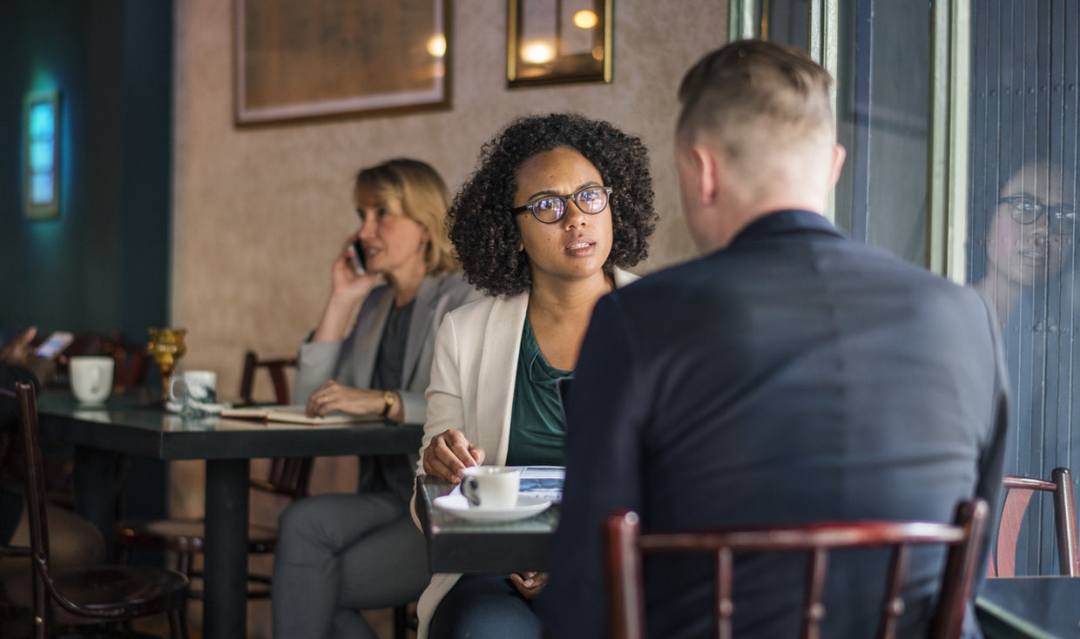 students meet work coffee processed