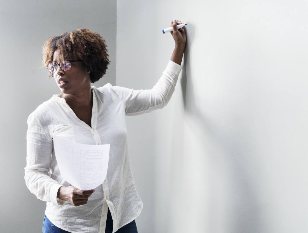 woman teaching processed