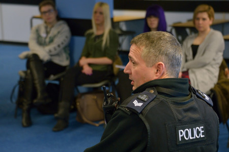police lecture at Bolton