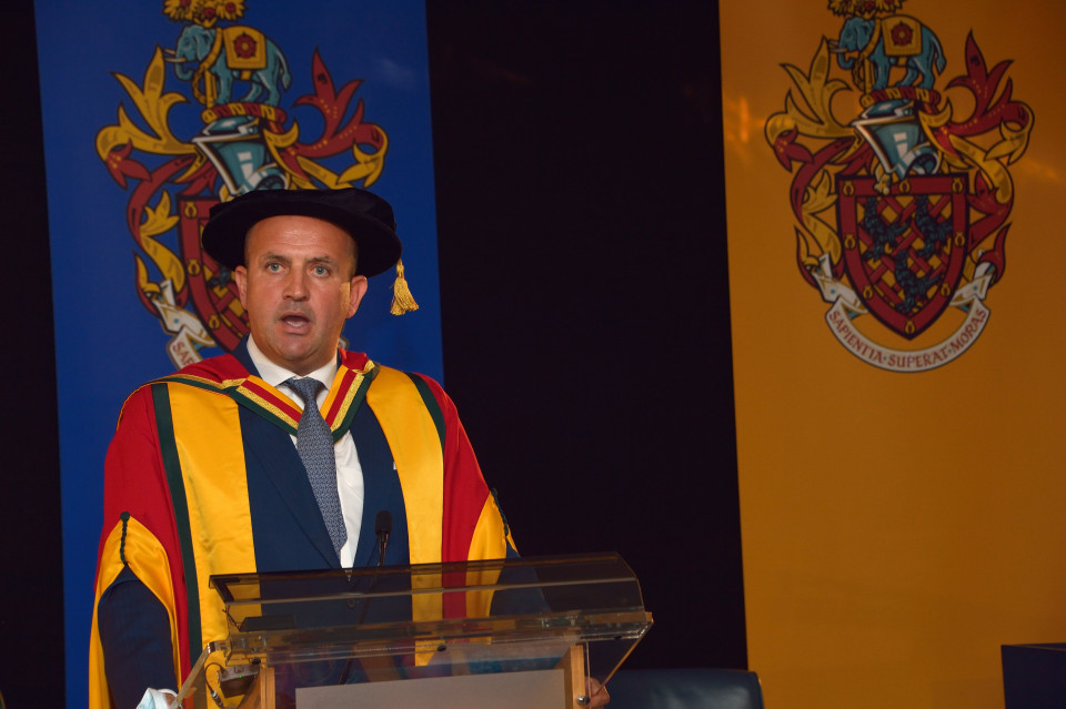 Leading UK hotelier receives Honorary Doctorate from University