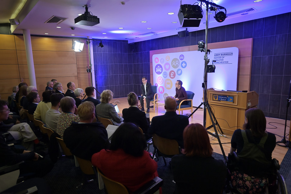 University of Bolton hosts Andy Burnham’s Greater Manchester Mayor’s Question Time event