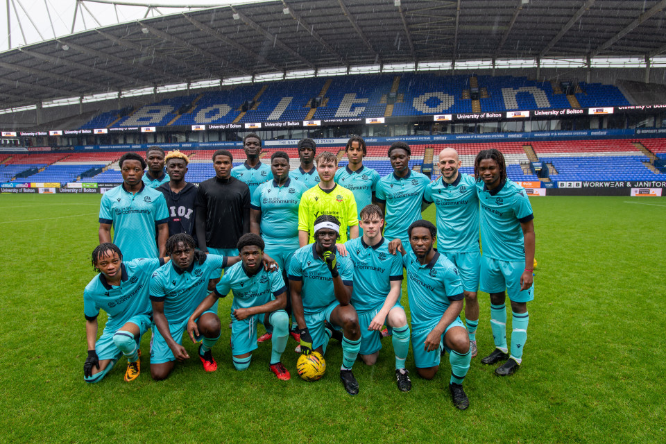 Student footballers victorious in match against staff at the home of Bolton Wanderers