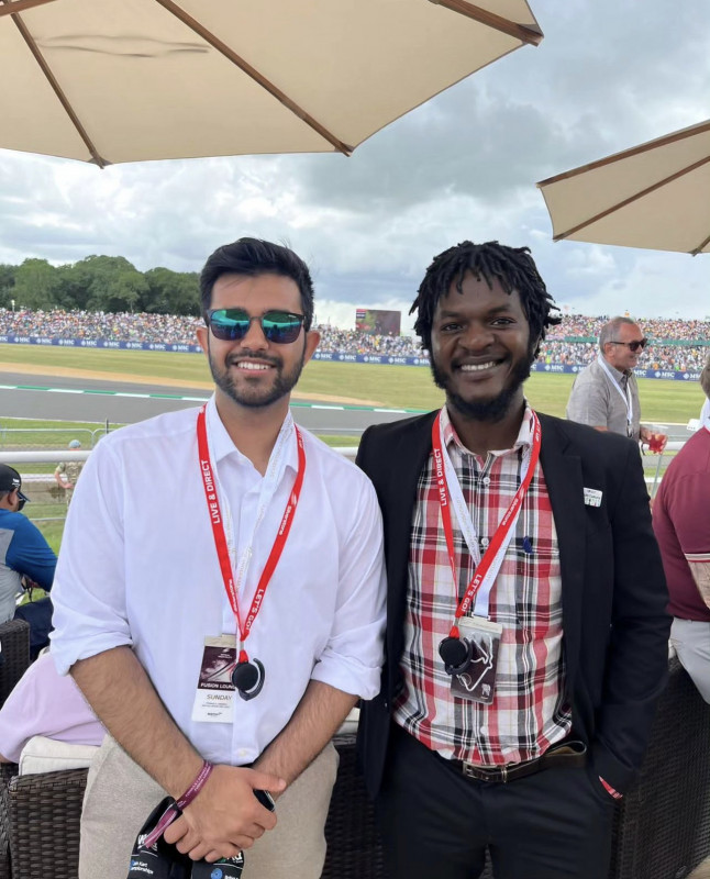 Bolton Students’ Union President in pole position as he visits British Grand Prix race