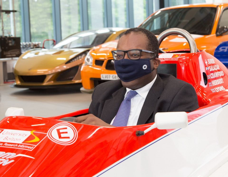 Business Secretary visits University's innovative National Centre for Motorsport Engineering