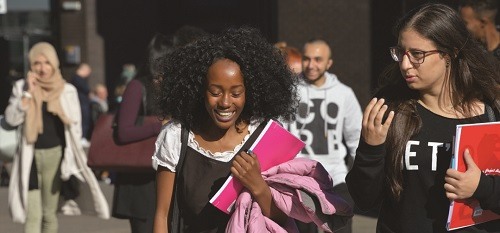 Students walk