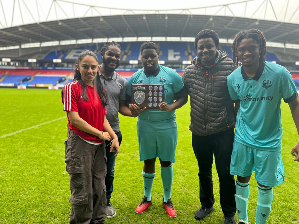 Student footballers victorious in match against staff at the home of Bolton Wanderers