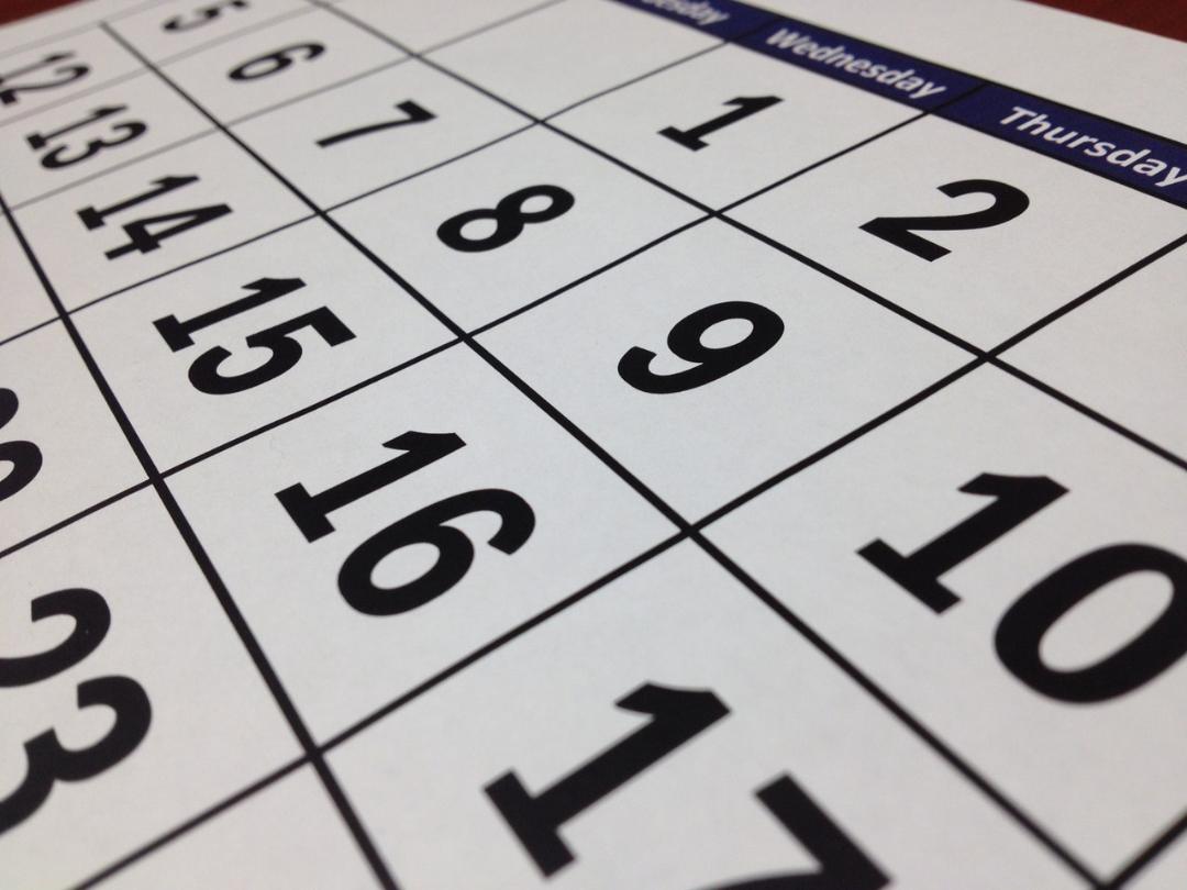 calendar dates processed