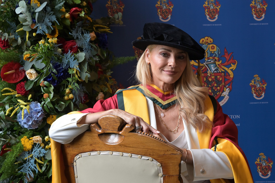 TV stars James Martin and Tess Daly share their joy as they receive honorary degrees from University of Bolton