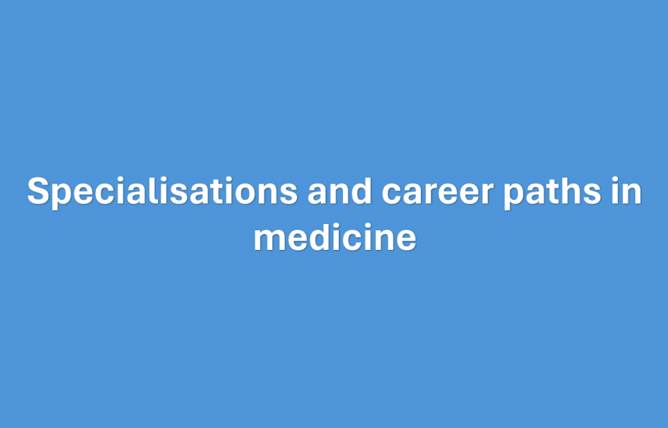 Specialisations and career paths in medicine 